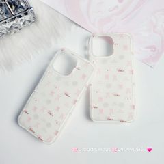 Case Ốp điện thoại iPhone Nơ Sticker Dễ Thương Nền Trắng iPhone 11/12/13/14/15/Pro/Promax