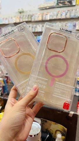 Case Ốp điện thoại iPhone Likgus Trong Bling Bling Magsafe Không Vàng iPhone 11/12/13/14/15/16/Pro/Plus/Promax