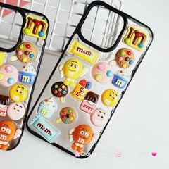 Case Ốp điện thoại iPhone Trong Icon Nổi Kẹo M&M Khổng Lồ iPhone 12/13/14/15/Pro/Promax