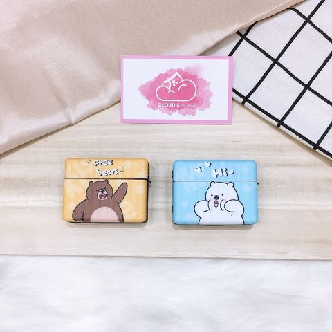 COVER AIRPOD GẤU Đáng Yêu Form Vuông Sọc Vali