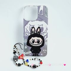 Case Ốp điện thoại iPhone Cool Labubu Mặc Hoodie Ánh Lông Vũ Bạc Hologram iPhone 7+/8+/X/XSM/11/12/13/14/15/Plus/Pro/Promax