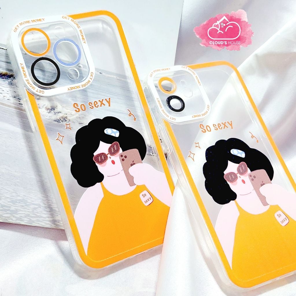 Case Ốp điện thoại iPhone Trong dẻo cô gái So sexy viền cam
