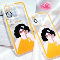 Case Ốp điện thoại iPhone Trong dẻo cô gái So sexy viền cam