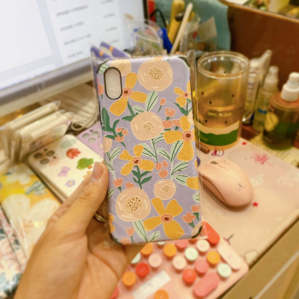CASE IPHONE HOA Chất Nhám Da