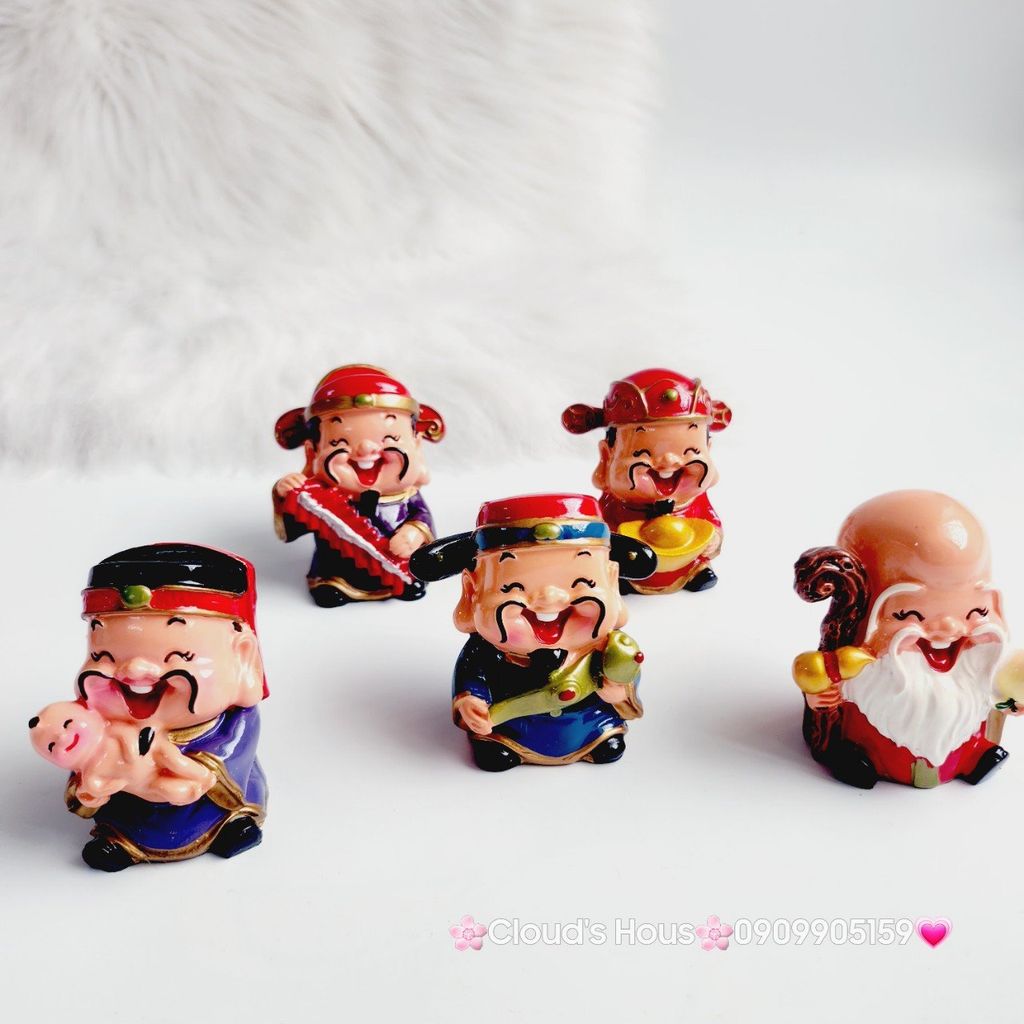 Bộ 5 Ông Tượng Thần Tài ( Phúc - Lộc - Thọ - Tài - Hỷ ) -trang trí nhà cửa