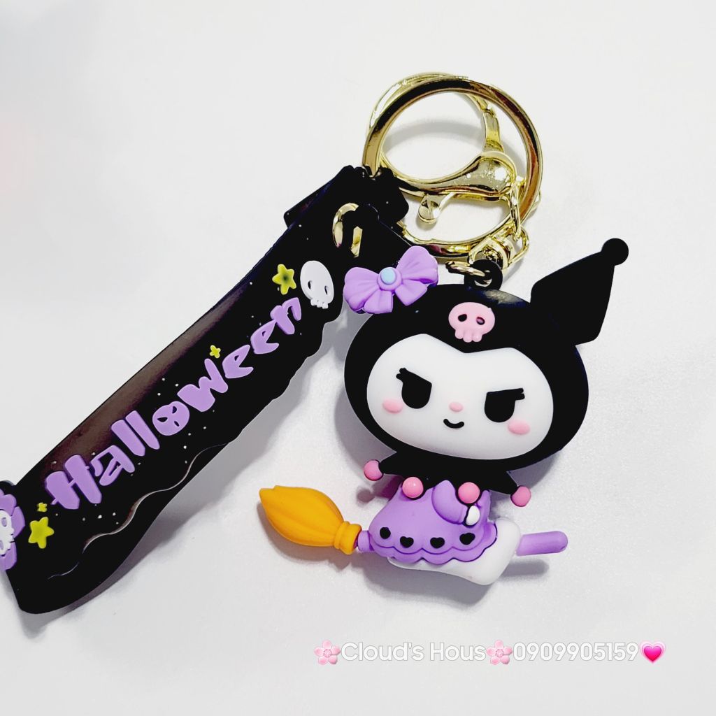 Móc Khóa Kuromi Đen dây Halloween