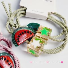 Đồ cột tóc Charm Ngôi sao, Gấu, Dưa hấu  (mẫu lẽ)