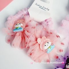 Đồ cột tóc dây thun ren Charm hoạt hình (cặp)