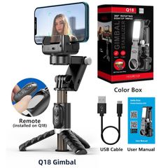 Gimbal Chống Rung Q18 Chuyển Động Theo Khuôn Mặt Tripod Có đèn