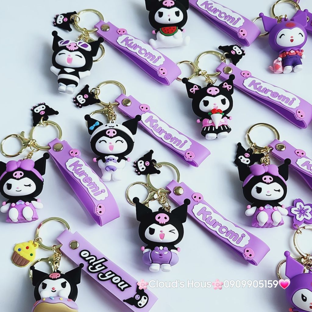 Móc Khóa Kuromi Đen & Tím