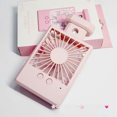 Mini Fan - Quạt Cầm Tay - Để Bàn Dáng Nước Hoa Có Phun Sương