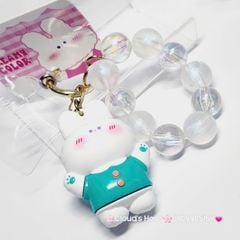 Móc Khóa đeo tay hoạt hình kute Thỏ Trắng Mặc Áo