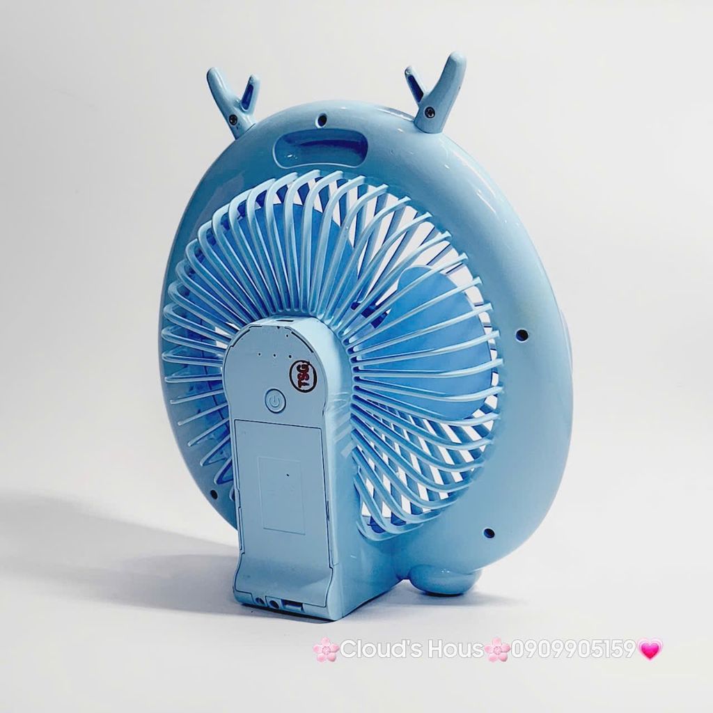 Mini Fan - Quạt Để Bàn Hình Tuần Lộc Có Sừng ( loại to)