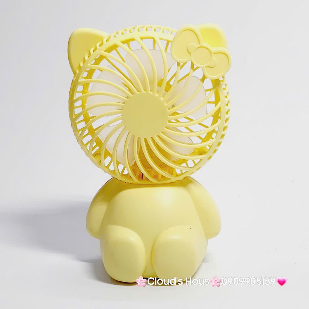 Mini Fan - Quạt Cầm Tay - Để Bàn Hello Kitty Ngồi (nhiều màu)