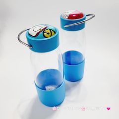 Bình Nước Thủy tinh Doraemon có quai cầm Inox