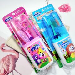 Combo Bàn chải và kem đánh răng cho bé (2 màu) - có hộp đựng