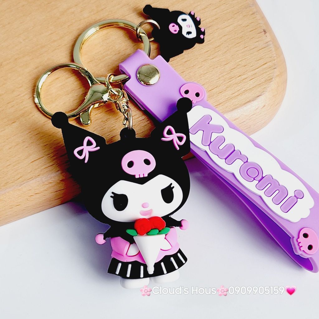 Móc Khóa Kuromi Đen & Tím