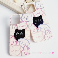 Case Ốp điện thoại iPhone Mèo Đen Cute dẻo nền trắng iPhone 11/12/13/14/15/Pro/Promax