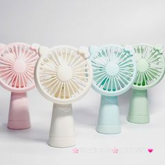 Mini Fan - Quạt Cầm Tay - Để Bàn Tai Mèo Màu Trơn Nhiều Màu
