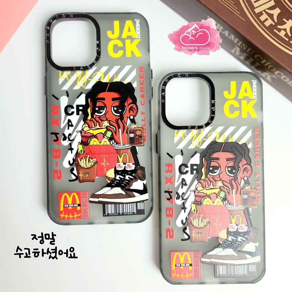 Case Ốp điện thoại iPhone Jack ngầu nhám viền cam fashion titan iPhone 11/12/13/14/Pro/Promax