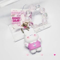 Móc Khóa đeo tay hoạt hình kute Thỏ Trắng Mặc Áo