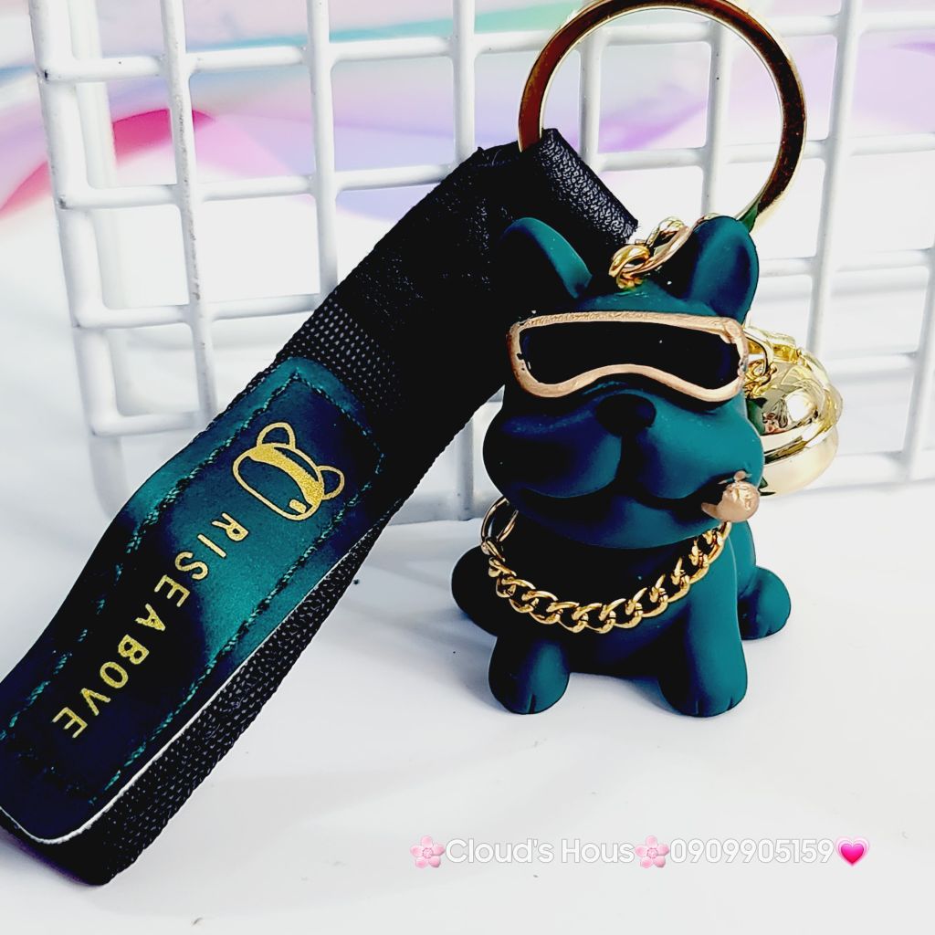 MÓC KHÓA Chó BULLDOG Đeo Kính Cool Ngầu