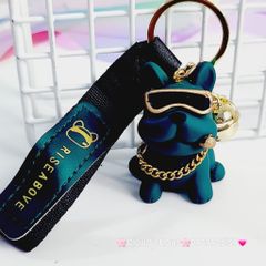 MÓC KHÓA Chó BULLDOG Đeo Kính Cool Ngầu