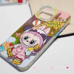 Case Ốp điện thoại iPhone Likgus Labubu Hồng Hologram iPhone 12/13/14/15/Pro/Promax