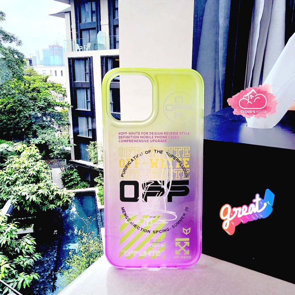 CASE IPHONE Chất Bóng OFF WHITE - Màu dạ quang nổi bật cá tính