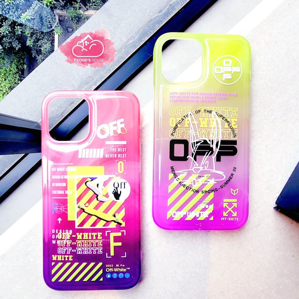 CASE IPHONE Chất Bóng OFF WHITE - Màu dạ quang nổi bật cá tính