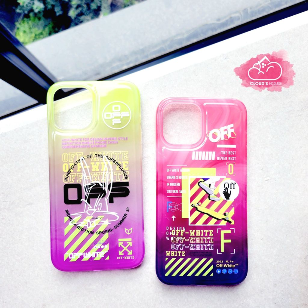 CASE IPHONE Chất Bóng OFF WHITE - Màu dạ quang nổi bật cá tính