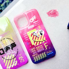 CASE IPHONE Chất Bóng OFF WHITE - Màu dạ quang nổi bật cá tính