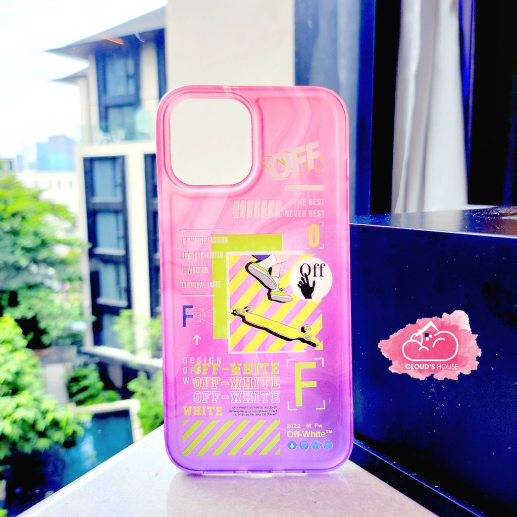 CASE IPHONE Chất Bóng OFF WHITE - Màu dạ quang nổi bật cá tính