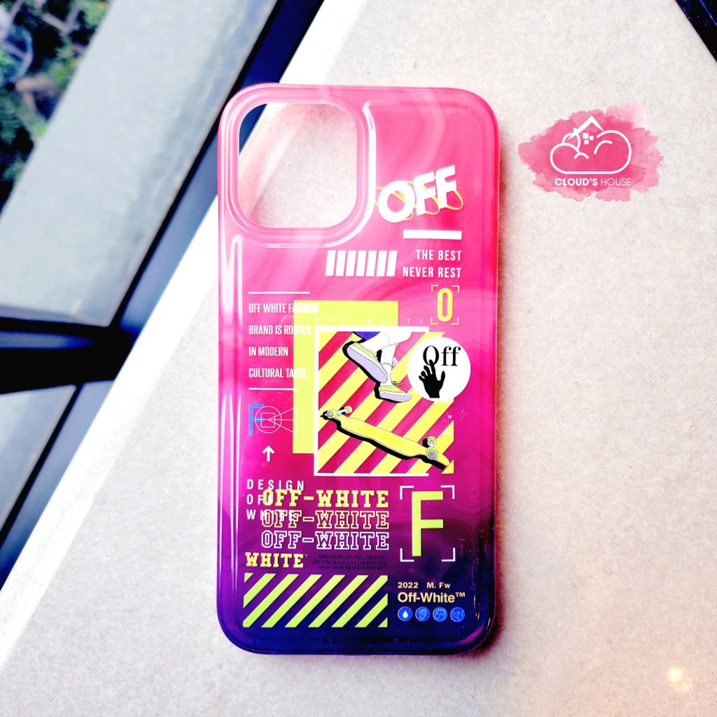 CASE IPHONE Chất Bóng OFF WHITE - Màu dạ quang nổi bật cá tính