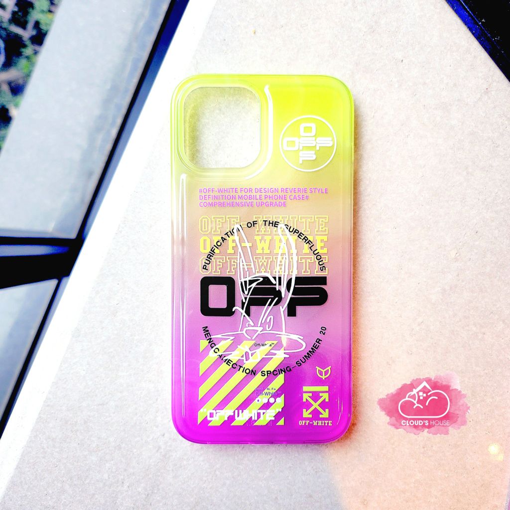 CASE IPHONE Chất Bóng OFF WHITE - Màu dạ quang nổi bật cá tính