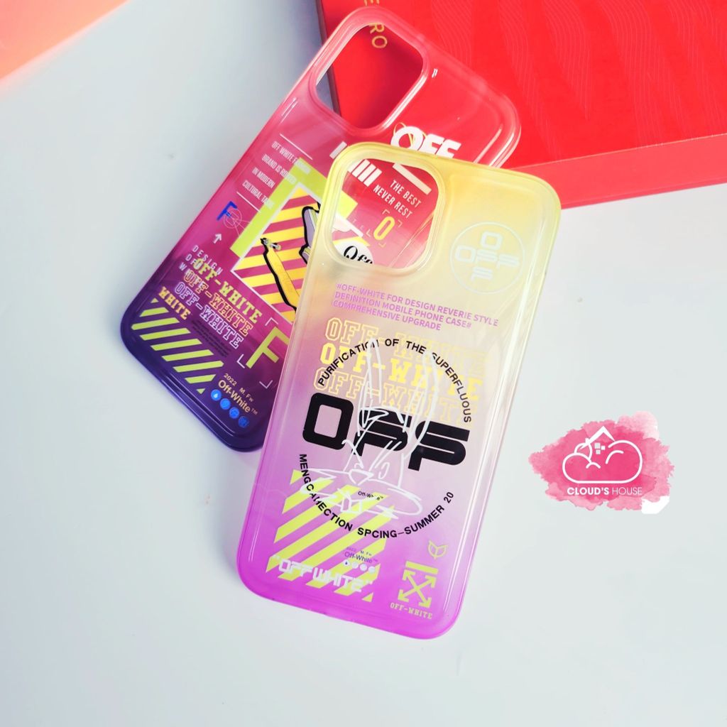 CASE IPHONE Chất Bóng OFF WHITE - Màu dạ quang nổi bật cá tính