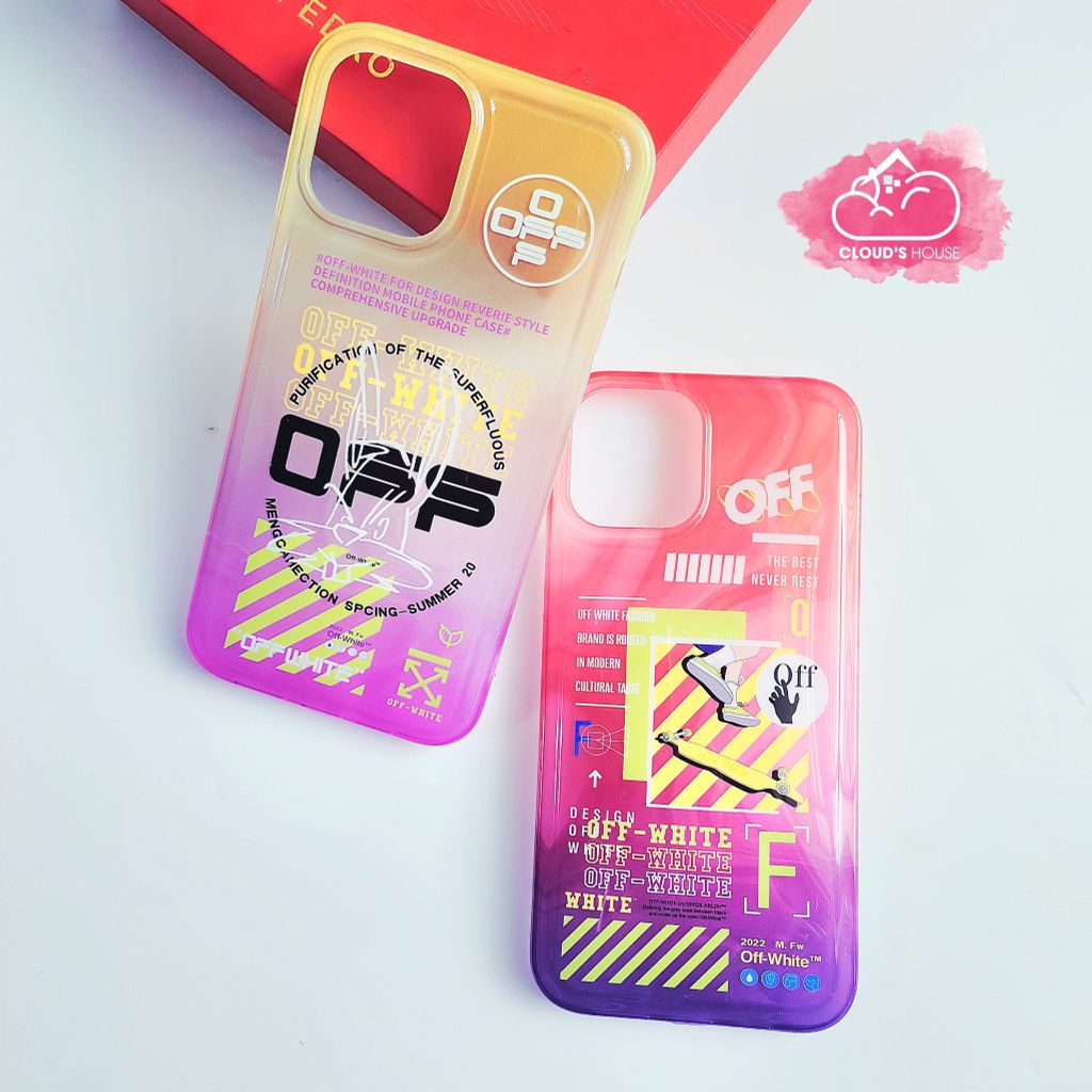 CASE IPHONE Chất Bóng OFF WHITE - Màu dạ quang nổi bật cá tính