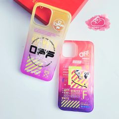 CASE IPHONE Chất Bóng OFF WHITE - Màu dạ quang nổi bật cá tính