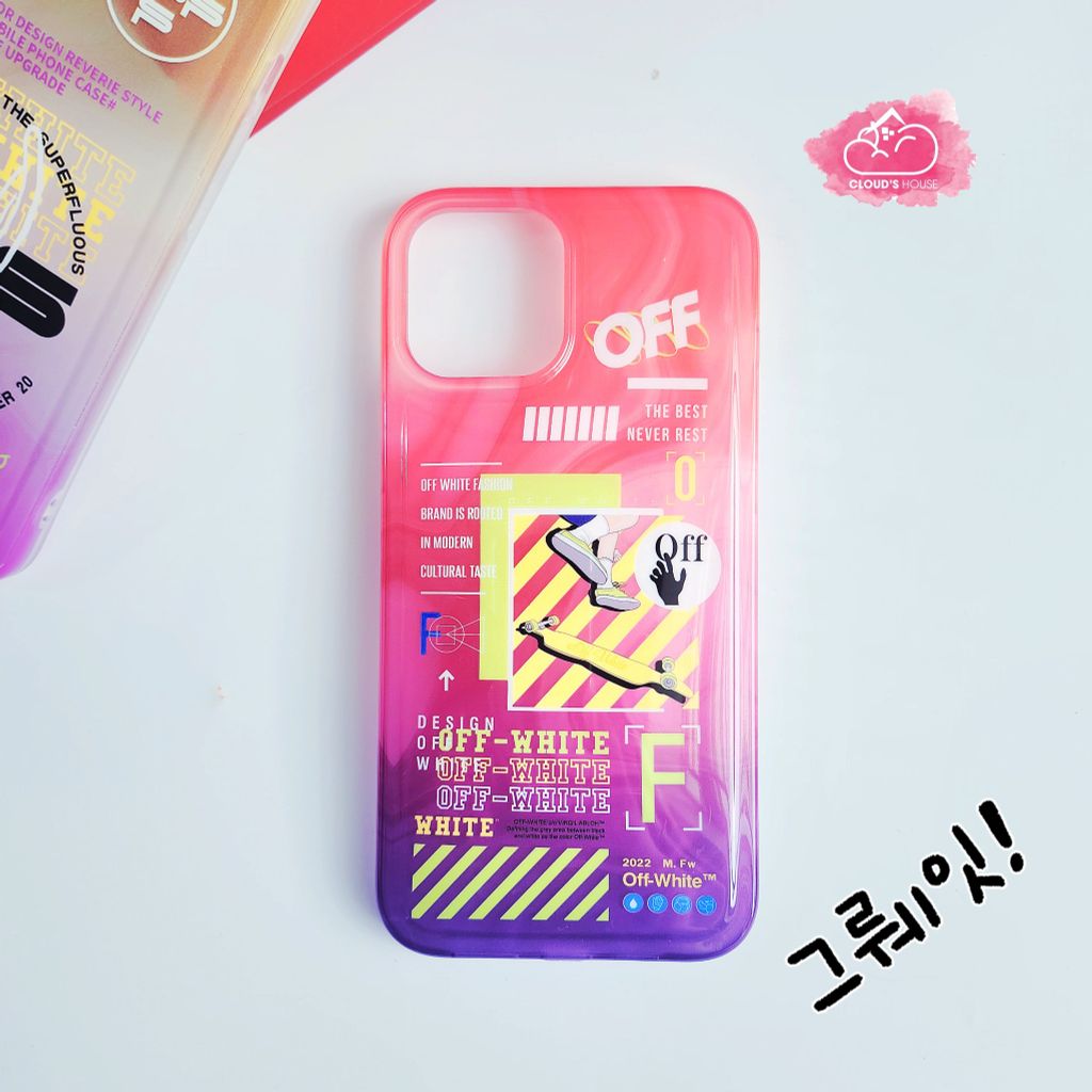 CASE IPHONE Chất Bóng OFF WHITE - Màu dạ quang nổi bật cá tính