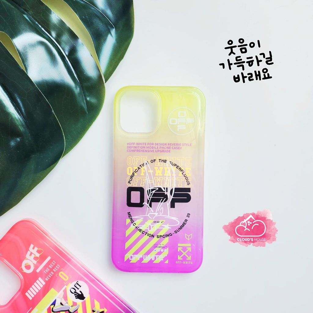 CASE IPHONE Chất Bóng OFF WHITE - Màu dạ quang nổi bật cá tính