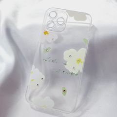 Case Ốp điện thoại iPhone Trong Hình Hoa Viền Cam Bảo Vệ Đính Đá (Hộp REKY) iPhone 12/13/Pro/Promax