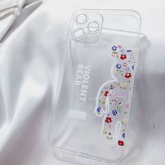 Case Ốp điện thoại iPhone Trong Hình Hoa Viền Cam Bảo Vệ Đính Đá (Hộp REKY) iPhone 12/13/Pro/Promax
