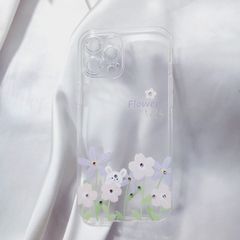 Case Ốp điện thoại iPhone Trong Hình Hoa Viền Cam Bảo Vệ Đính Đá (Hộp REKY) iPhone 12/13/Pro/Promax