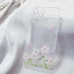 Case Ốp điện thoại iPhone Trong Hình Hoa Viền Cam Bảo Vệ Đính Đá (Hộp REKY) iPhone 12/13/Pro/Promax