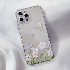 Case Ốp điện thoại iPhone Trong Hình Hoa Viền Cam Bảo Vệ Đính Đá (Hộp REKY) iPhone 12/13/Pro/Promax