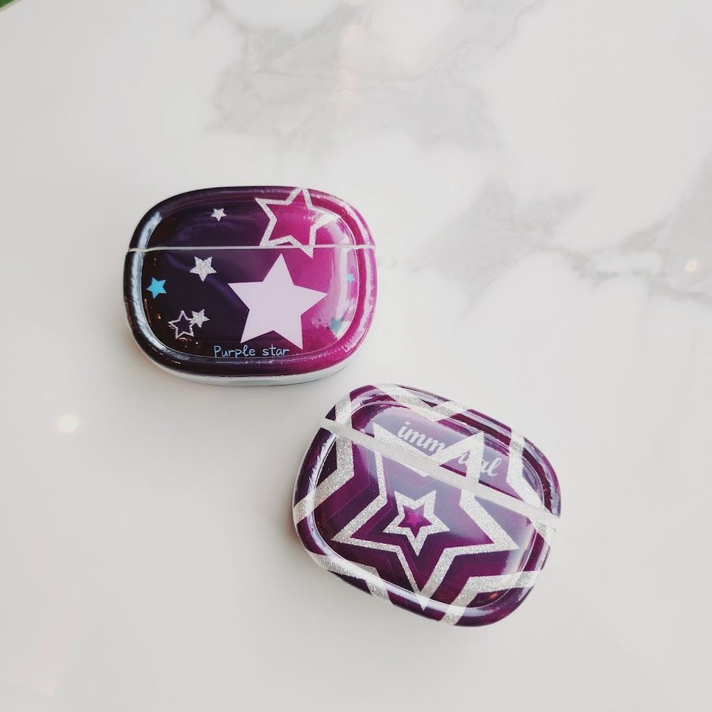 Cover Case Vỏ bảo vệ Airpod Ngôi sao Tím Kèm móc khoá Airpod 1/2/3/Pro/Pro2