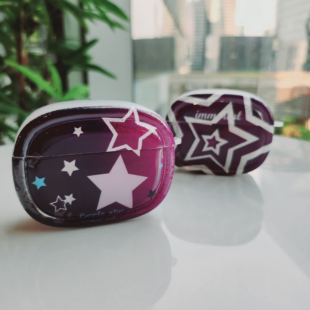 Cover Case Vỏ bảo vệ Airpod Ngôi sao Tím Kèm móc khoá Airpod 1/2/3/Pro/Pro2