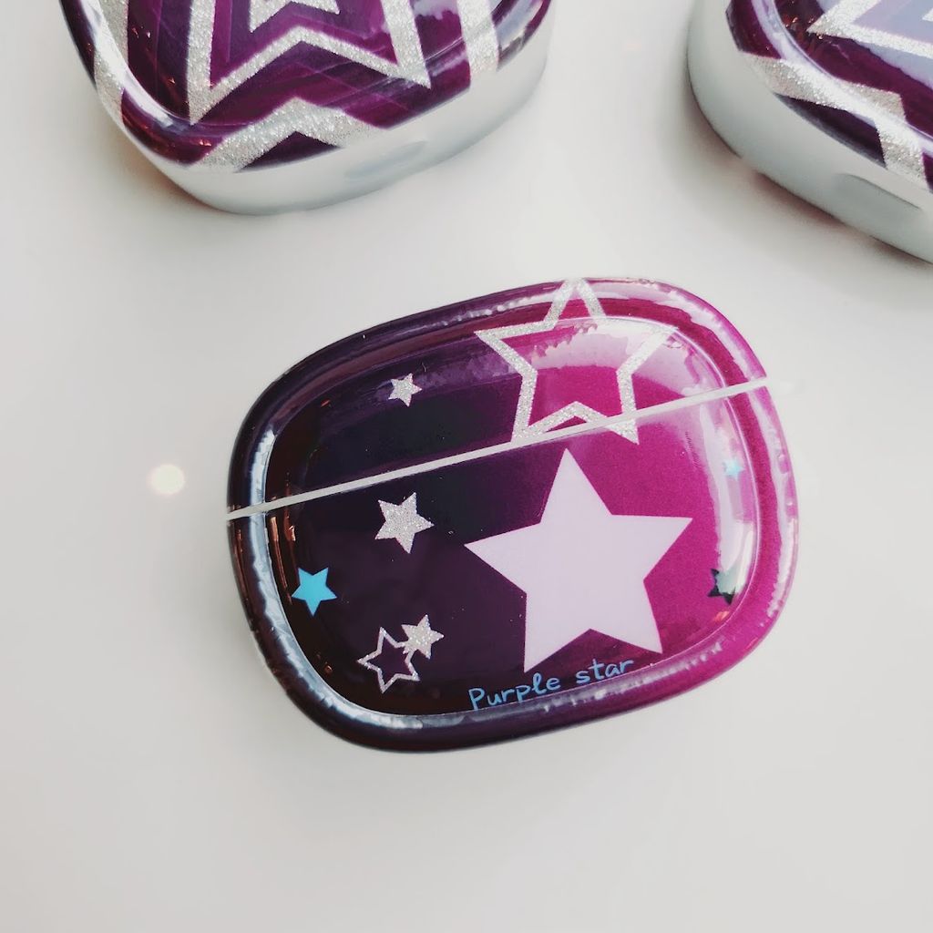 Cover Case Vỏ bảo vệ Airpod Ngôi sao Tím Kèm móc khoá Airpod 1/2/3/Pro/Pro2