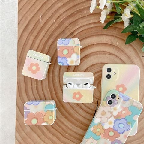 COVER AIRPOD Chất Nhám Da Các Mẫu Hoa (4 Mẫu)