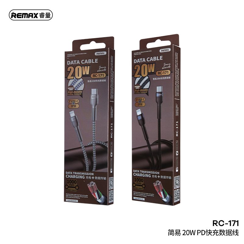 Cáp Sạc Nhanh Remax RC-171 20W 1M TypeC to Lightning